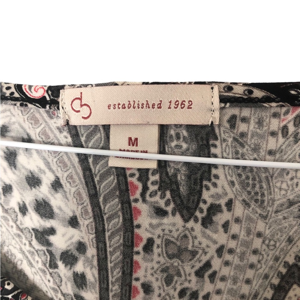 Db established Women’s medium paisley black long sleeve top stretch - Picture 6 of 10